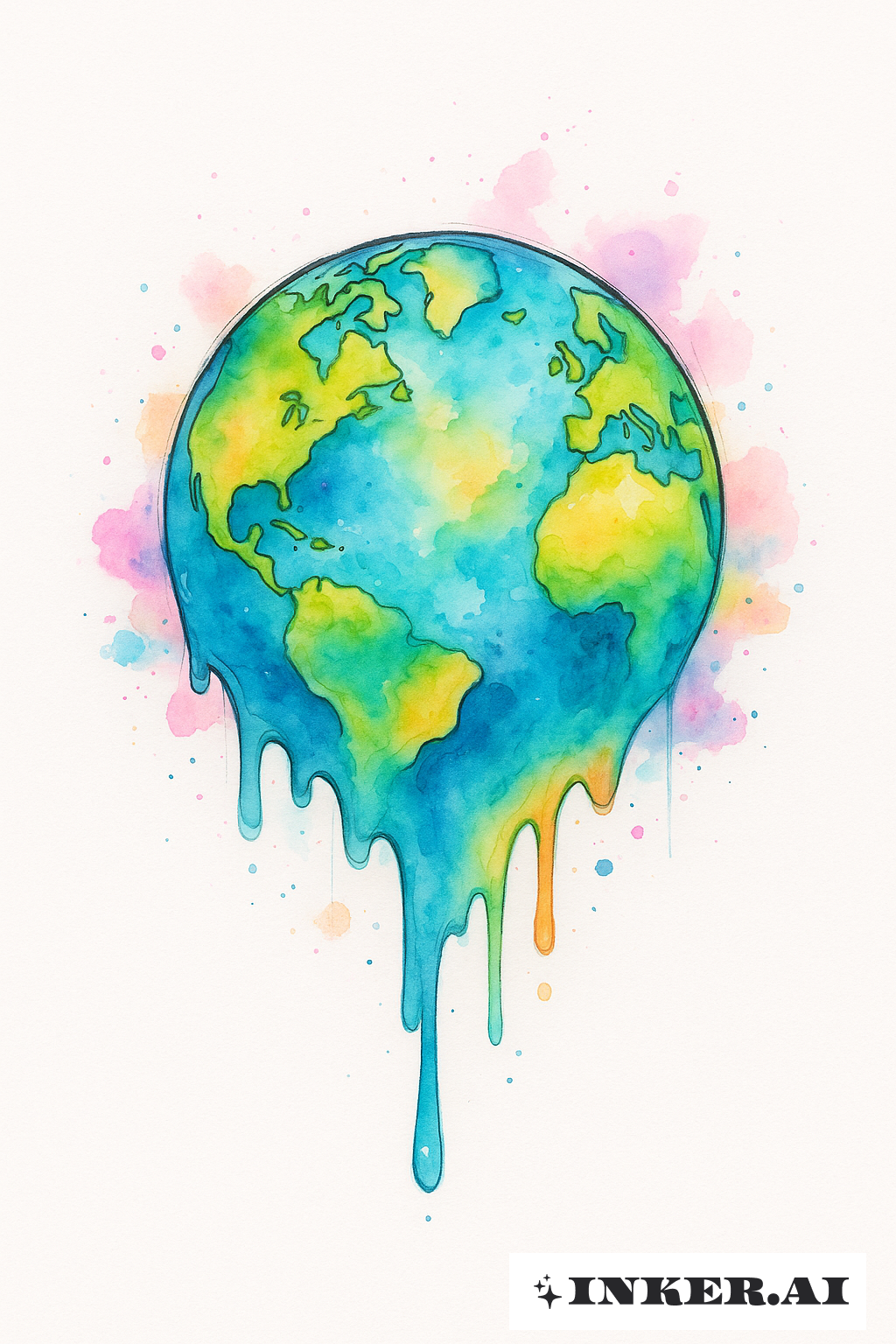 Z世代の水彩画で溶ける地球