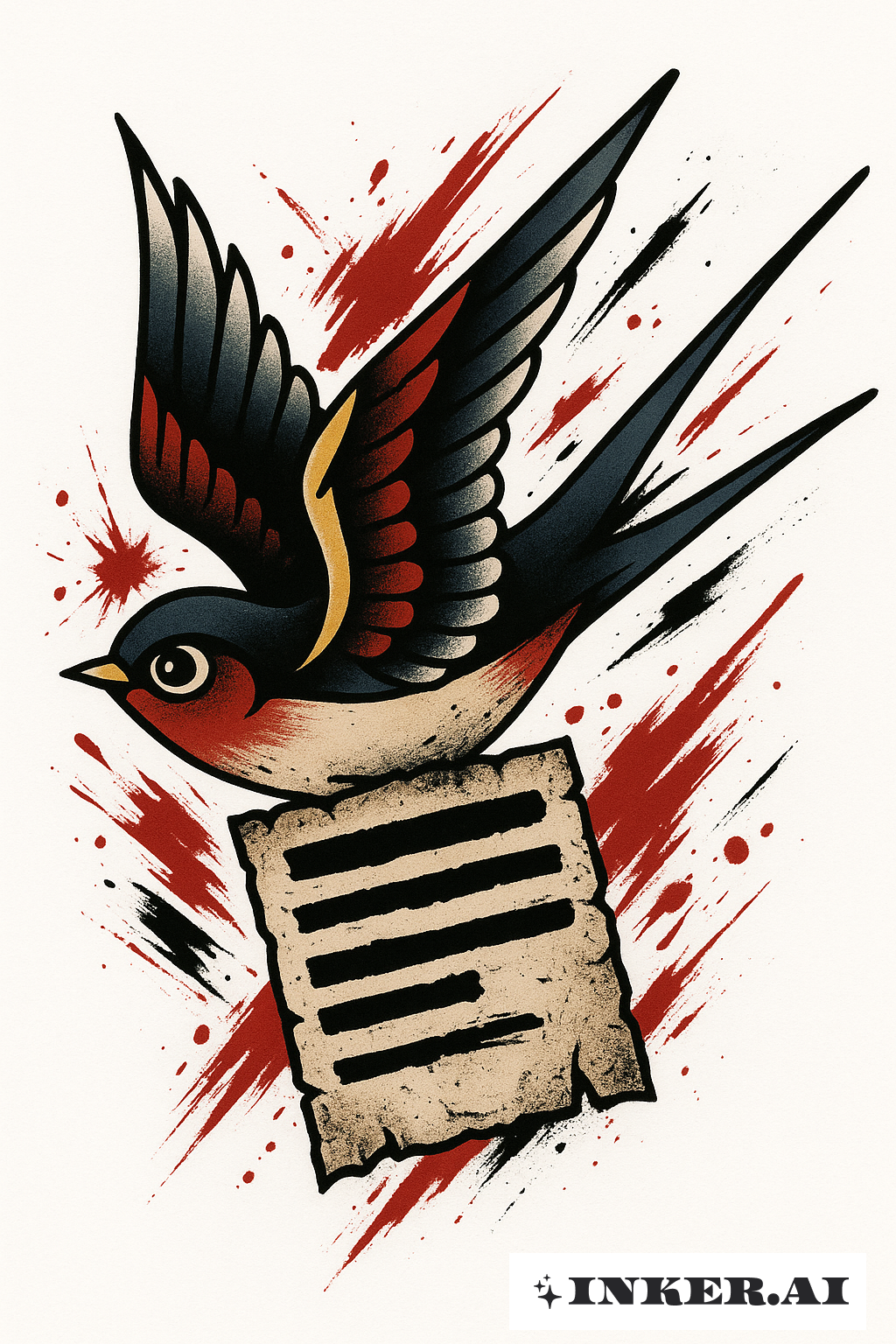 Swallow And Redacted Note Trash Polka