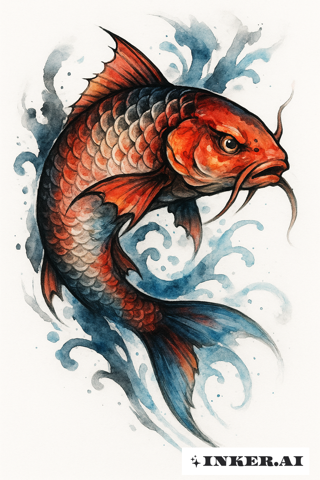 Yakuza Koi Éclaboussure en Lavis