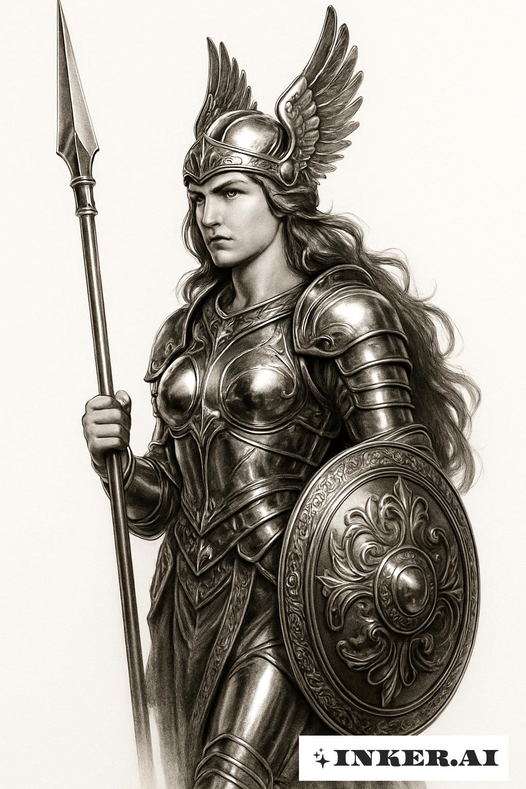 Valkyrie In Polished Steel Armor