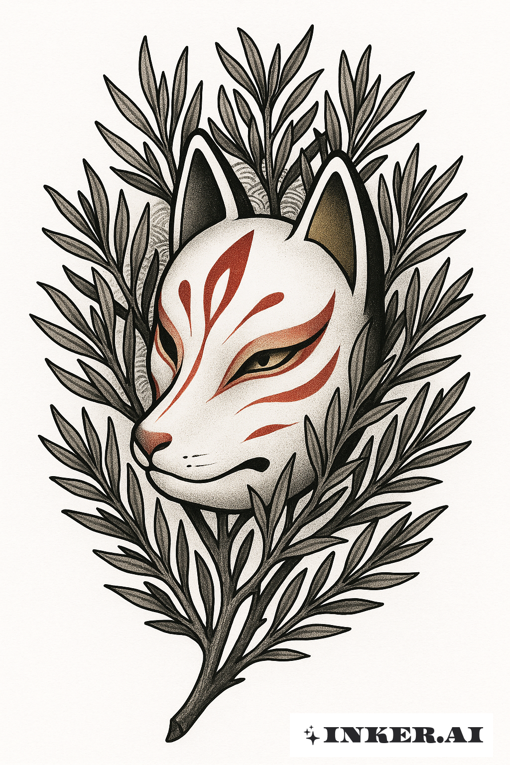 Kitsune Mask Hidden in the Sagebrush