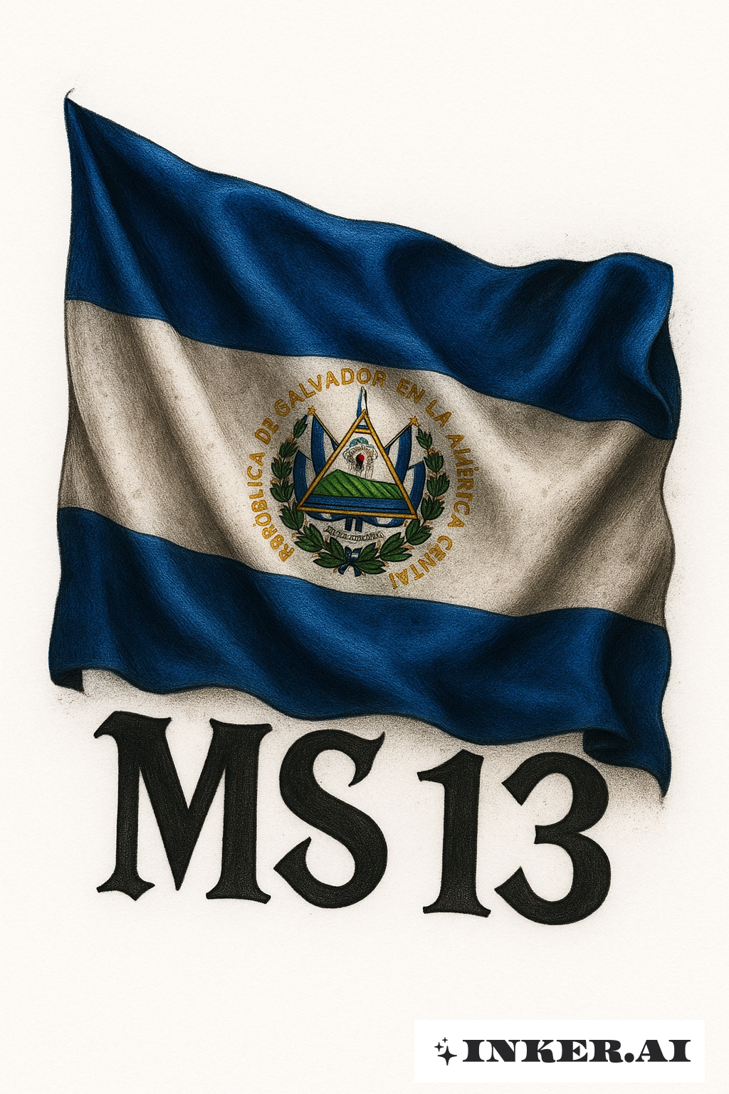 Die Flagge von El Salvador für MS 13