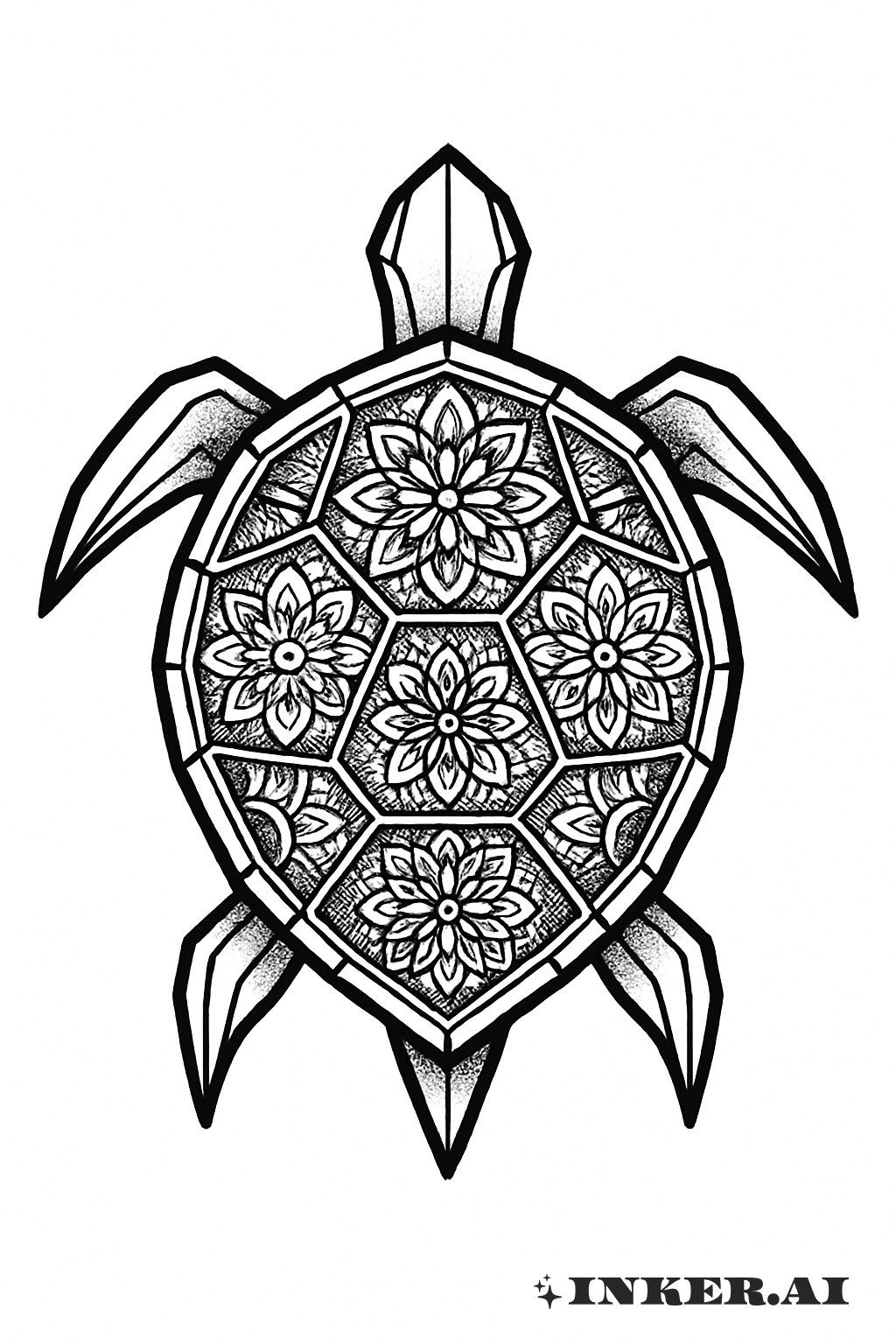Mandala Patterned Turtle Shell