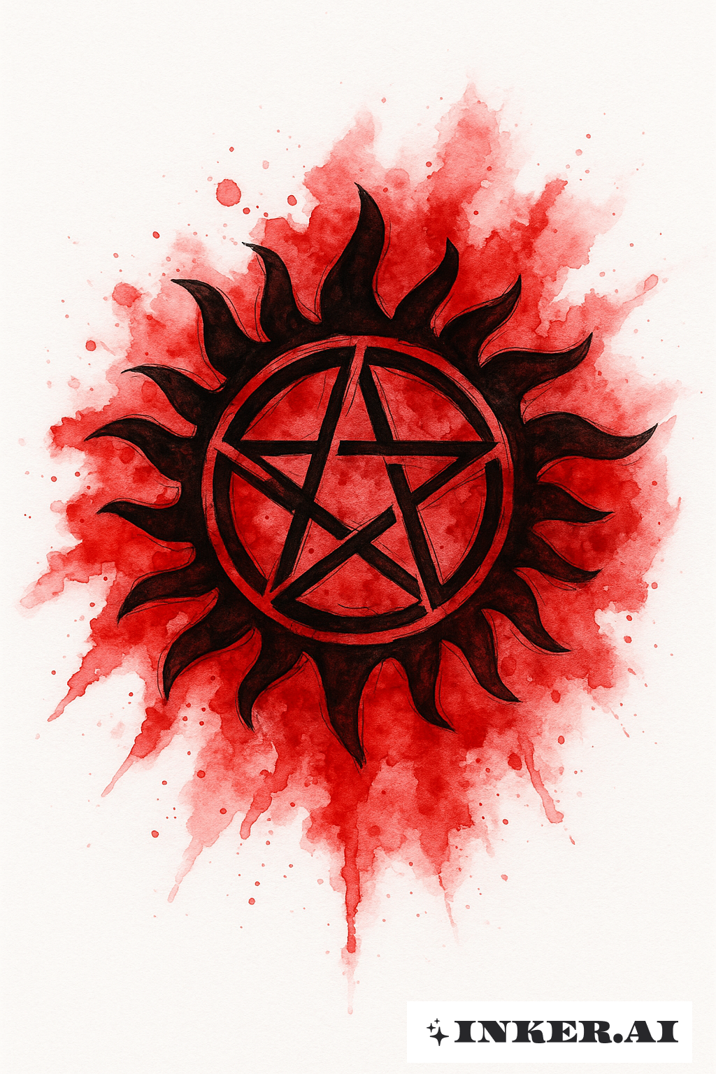 O Símbolo Sobrenatural Anti-Possessão Com Respingo Vermelho