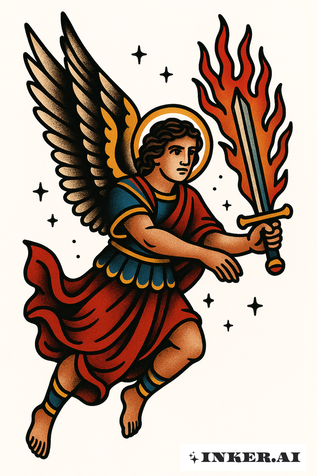 Guardian Angel with a Flaming Sword