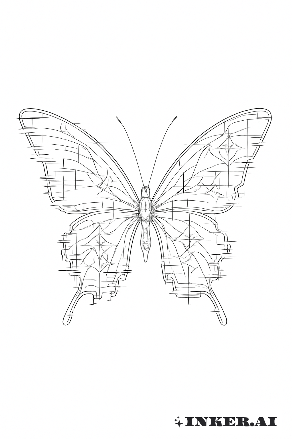 Ethereal Cyber Sigilism Glitched Butterfly