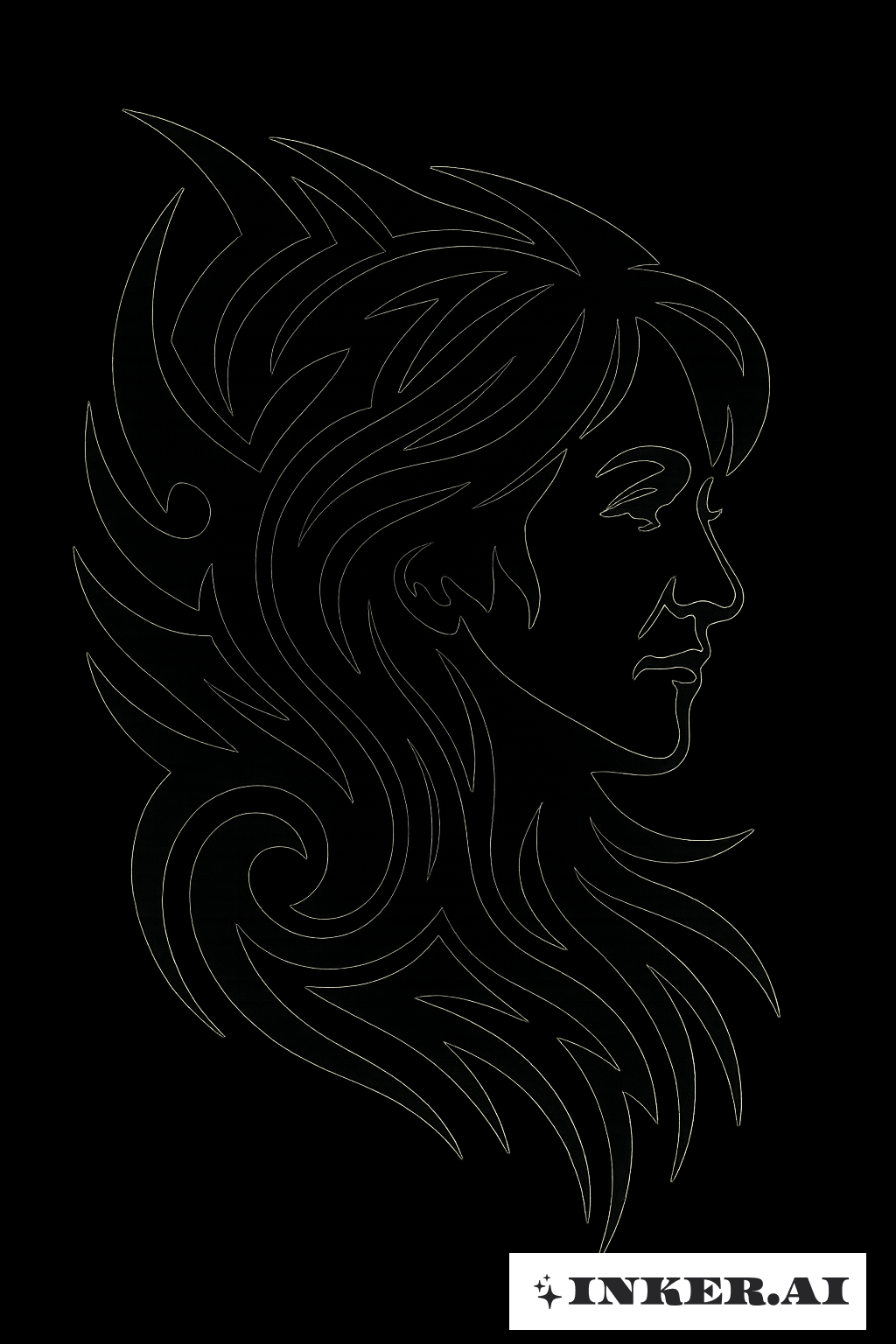 勞倫·博伯特的形象從部落線條中浮現