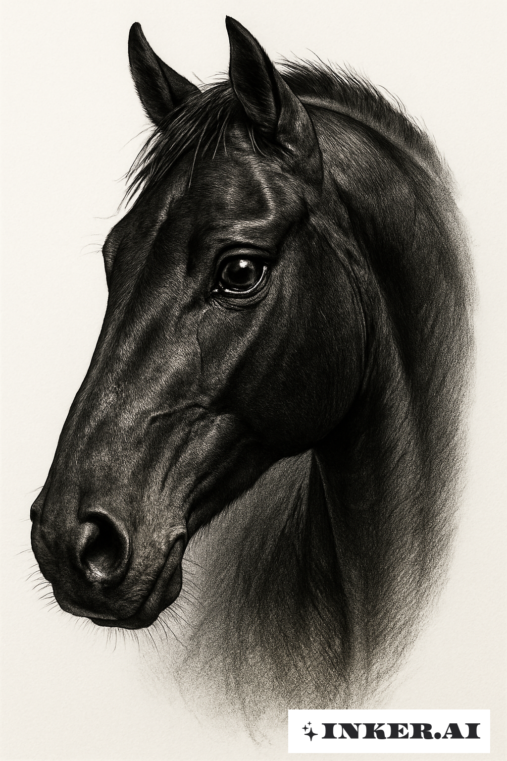 L'Œil Réfléchi d'un Cheval Sombre