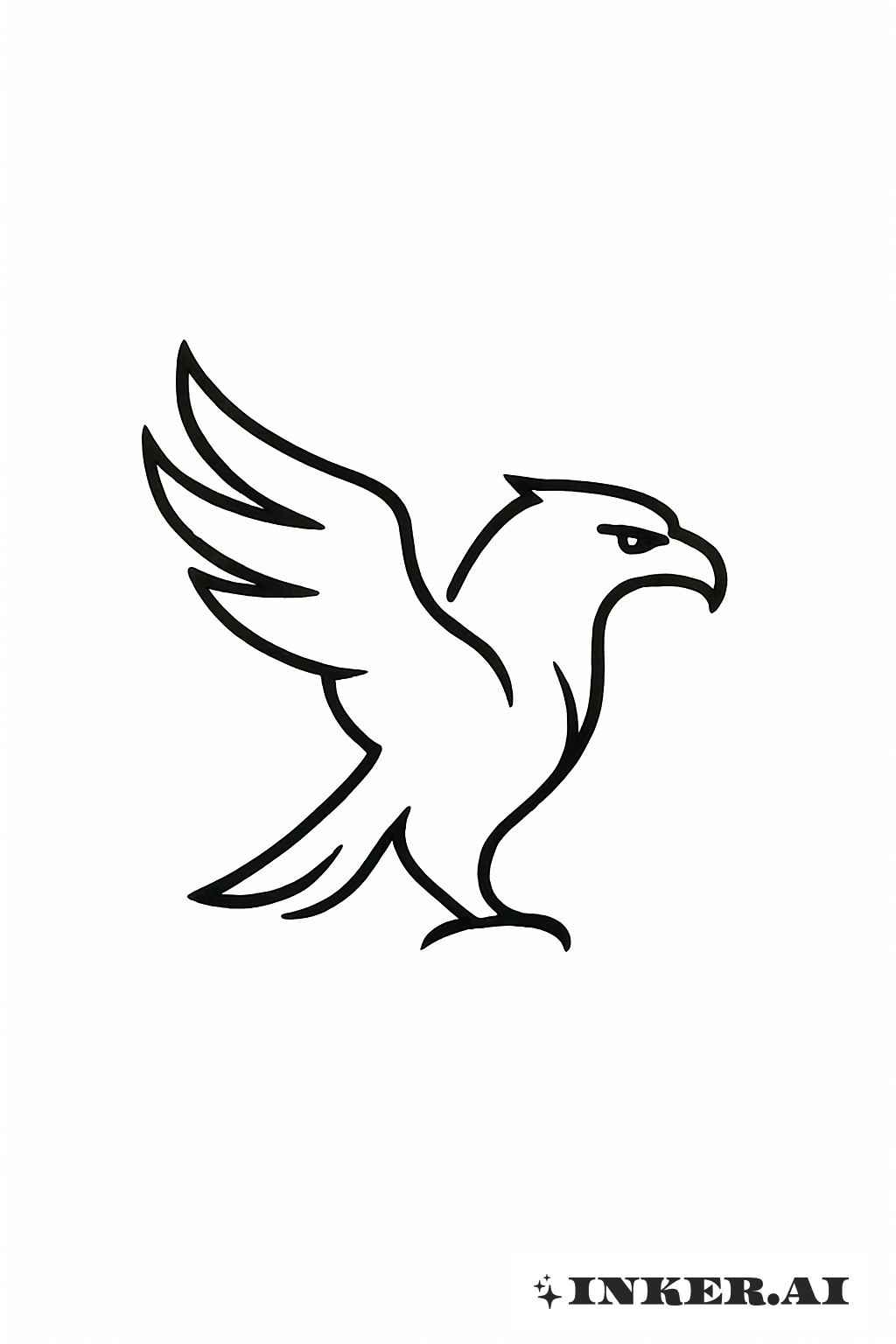 Uma Águia de Linha Contínua Simples