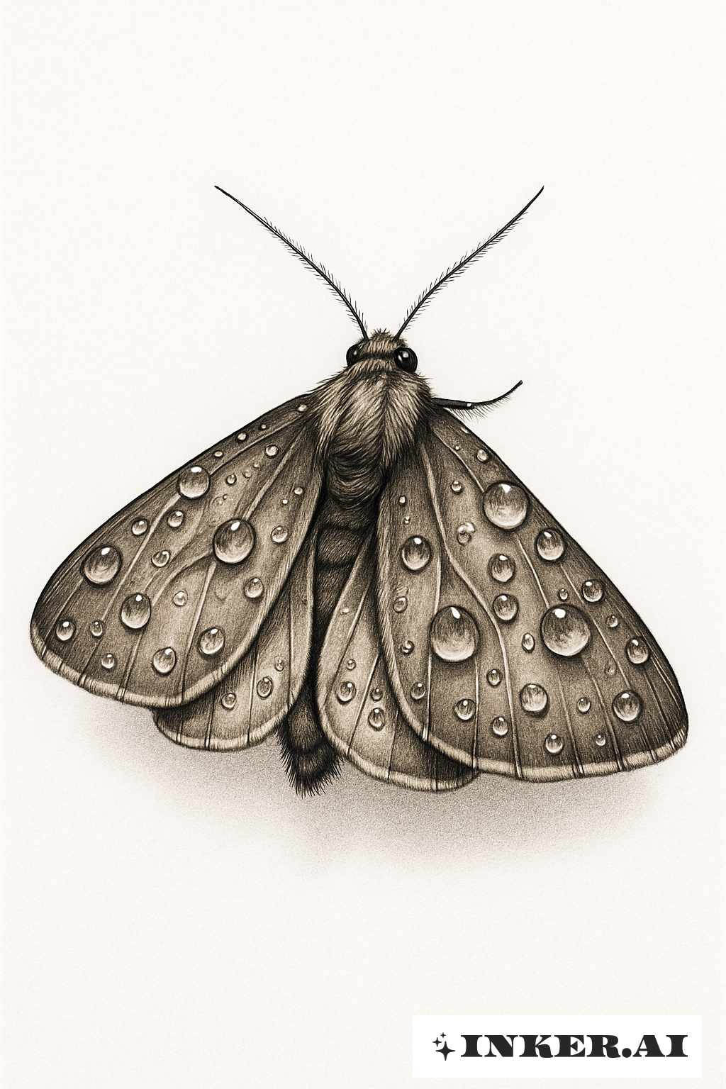 Motte mit taugeküssten Flügeln