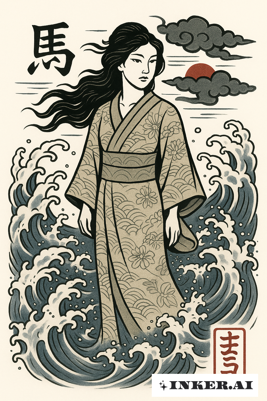 Ms 13 Inmitten Stürmischer Japanischer Wellen