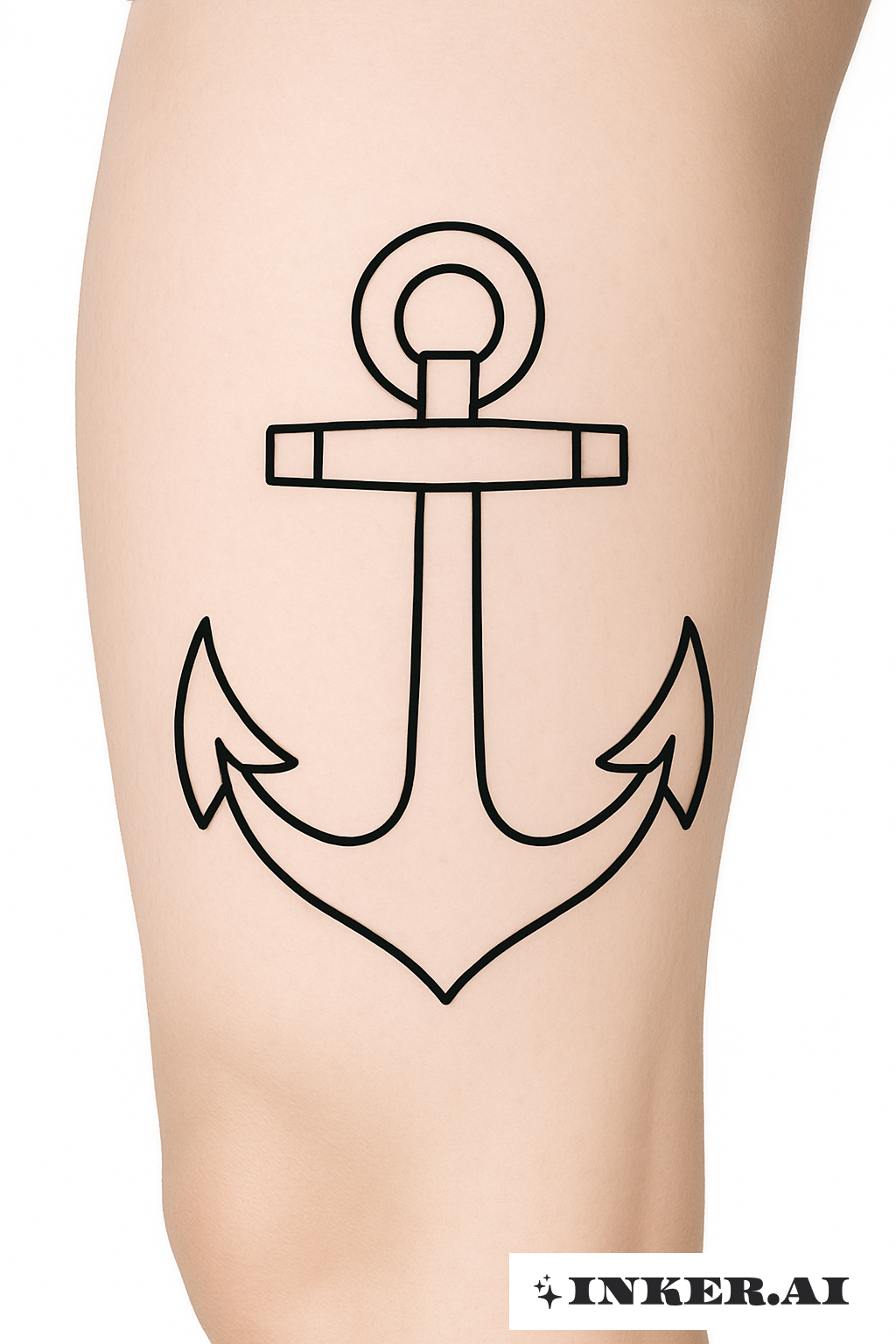 Âncora Delineada na Frente da Coxa
