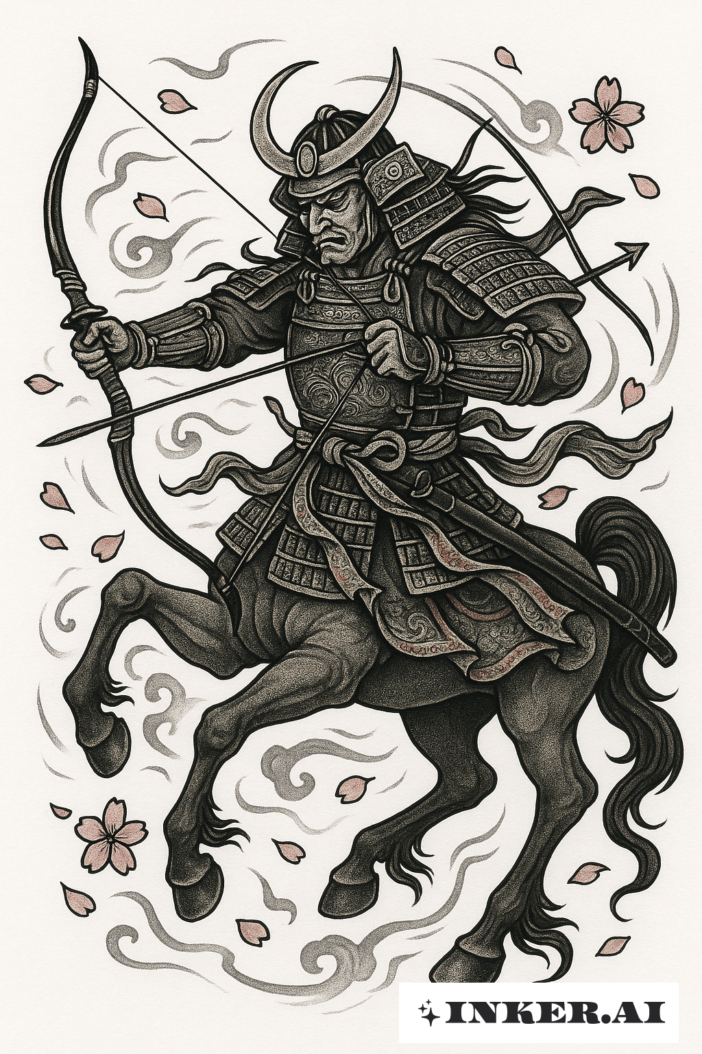 Um Centauro Samurai Sagitário