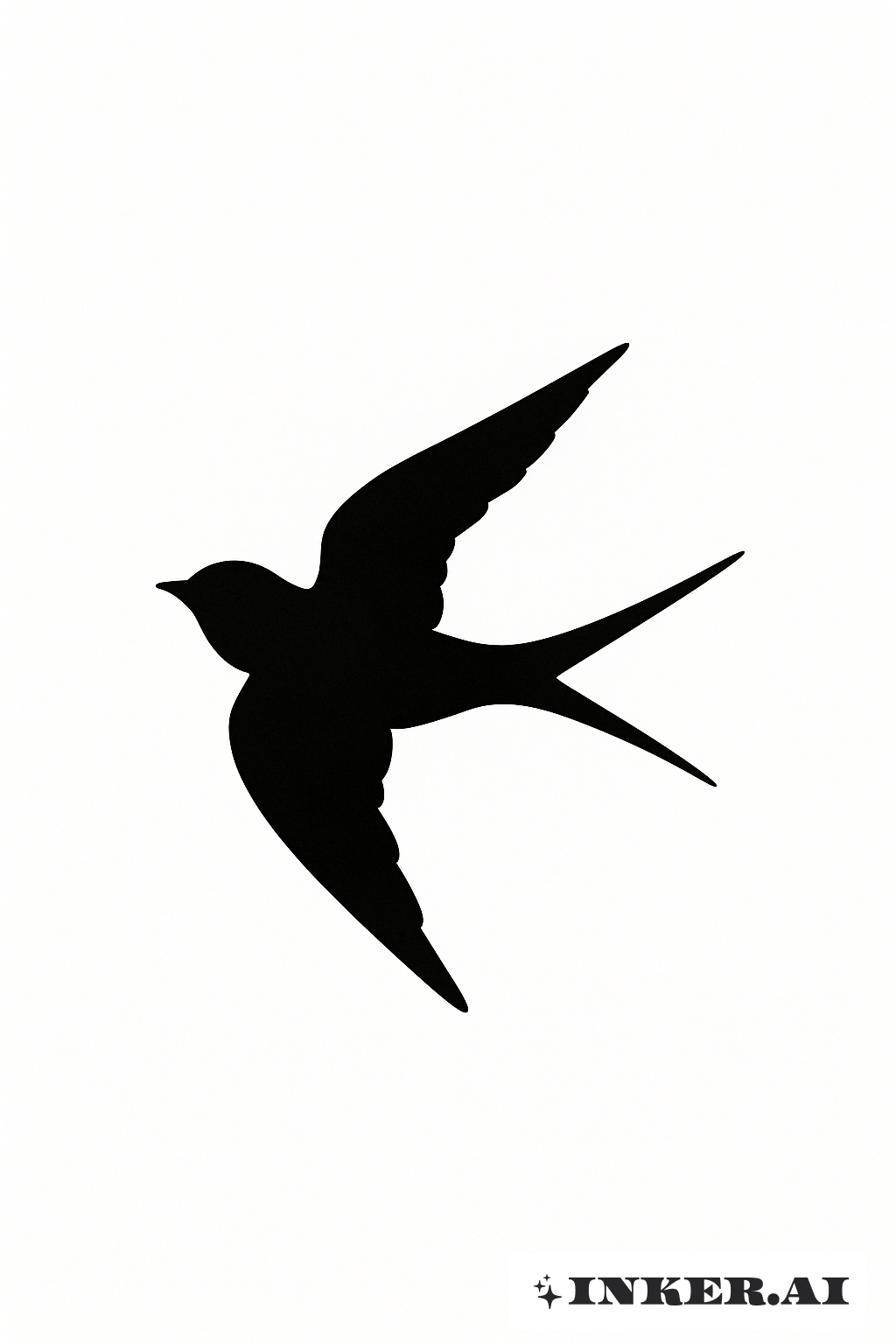 Einfache Schwarze Silhouette Einer Schwalbe
