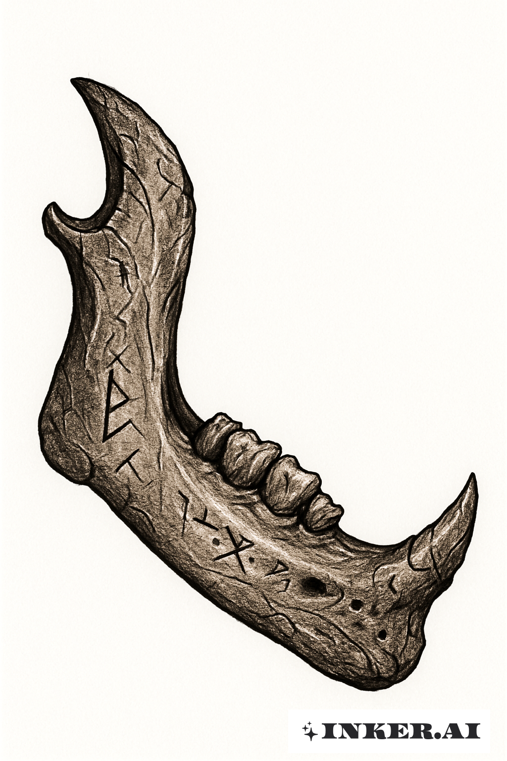 Der Kieferknochen des alten übernatürlichen Ersten Klinge