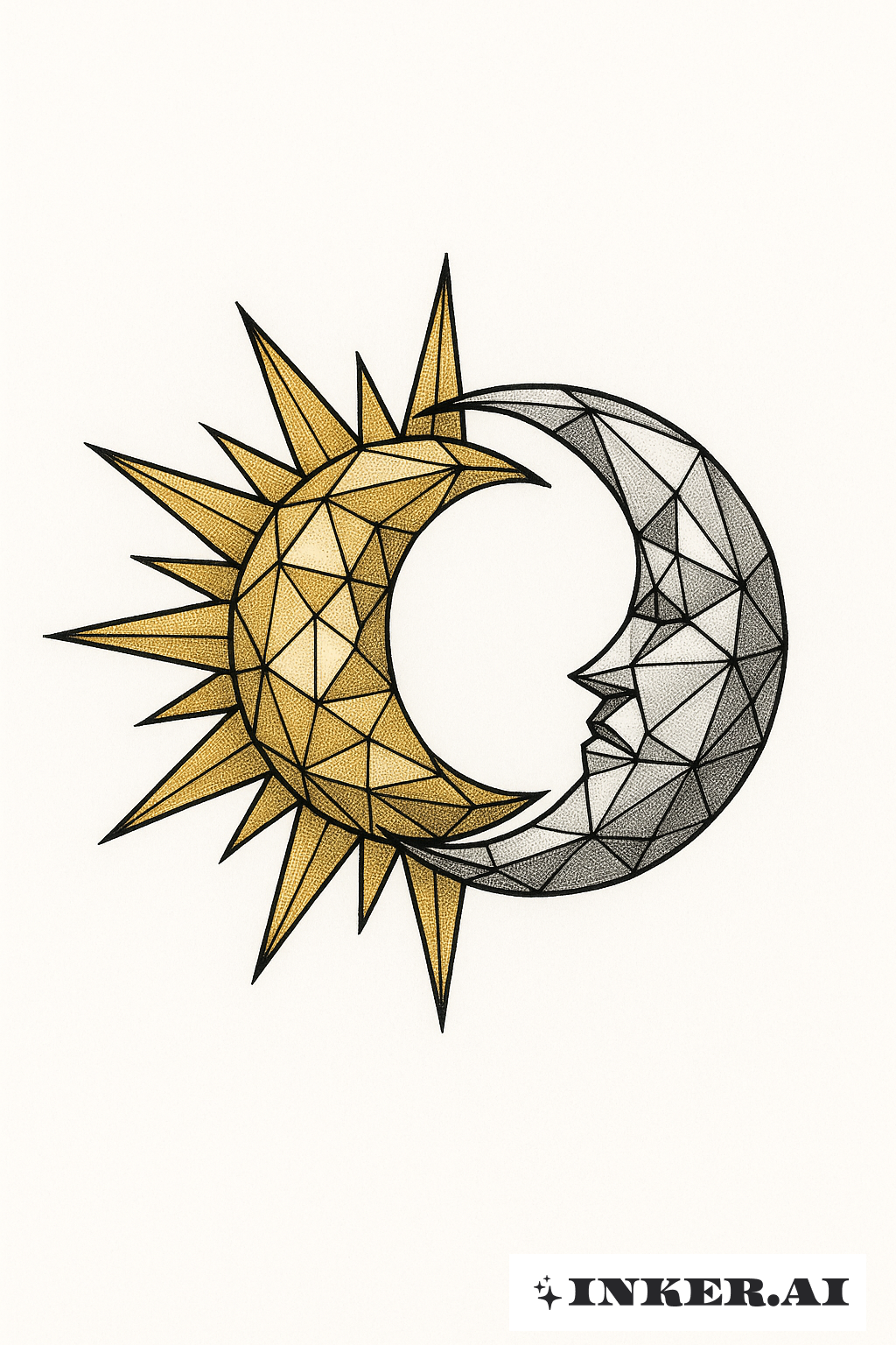 多面体の太陽と月の絡み