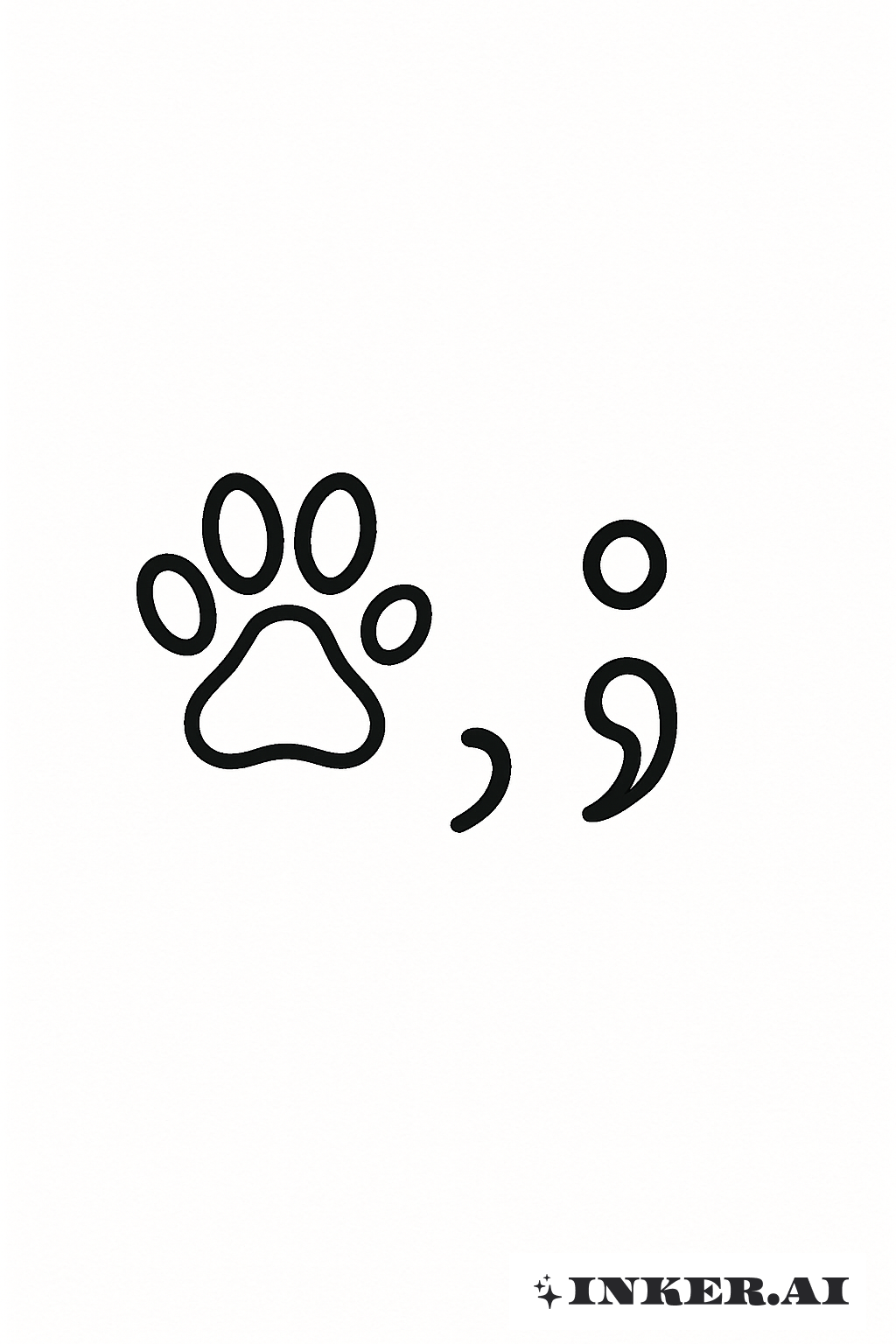 Empreinte de Patte et Virgule Point-virgule