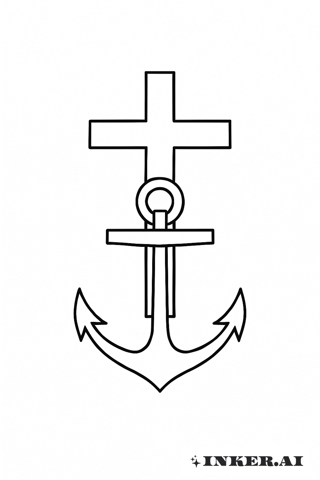 A Simple Cross And Anchor