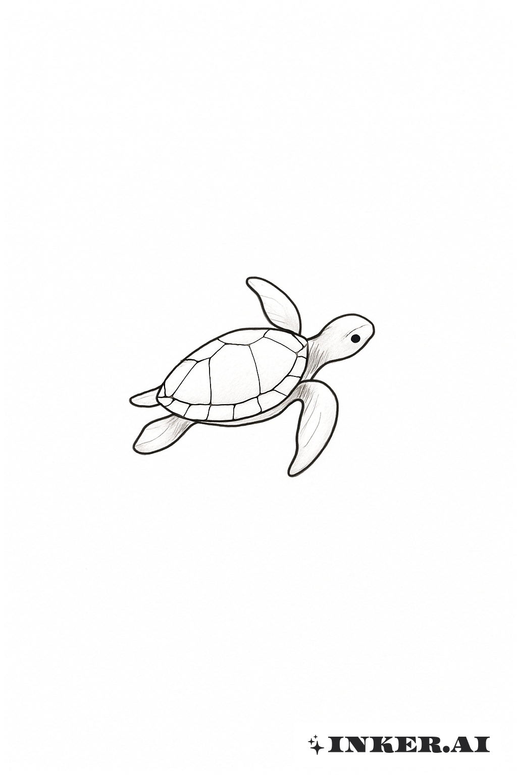 A Single Tiny Swimming Turtle