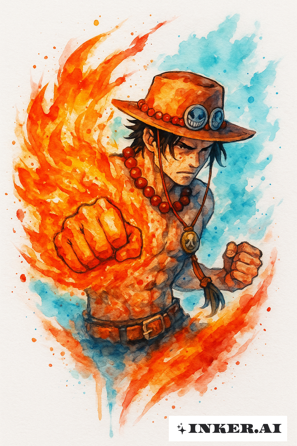 エース ワンピース 炎の拳 ウォーターカラーバースト