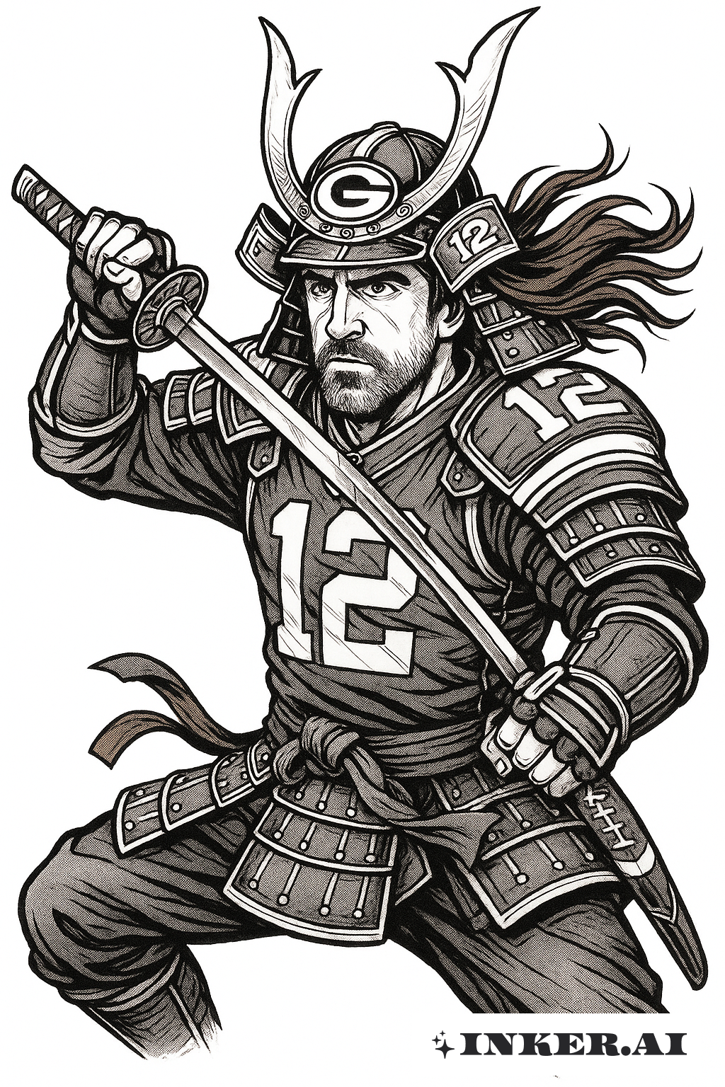 Aaron Rodgers Como um Samurai de Futebol Americano