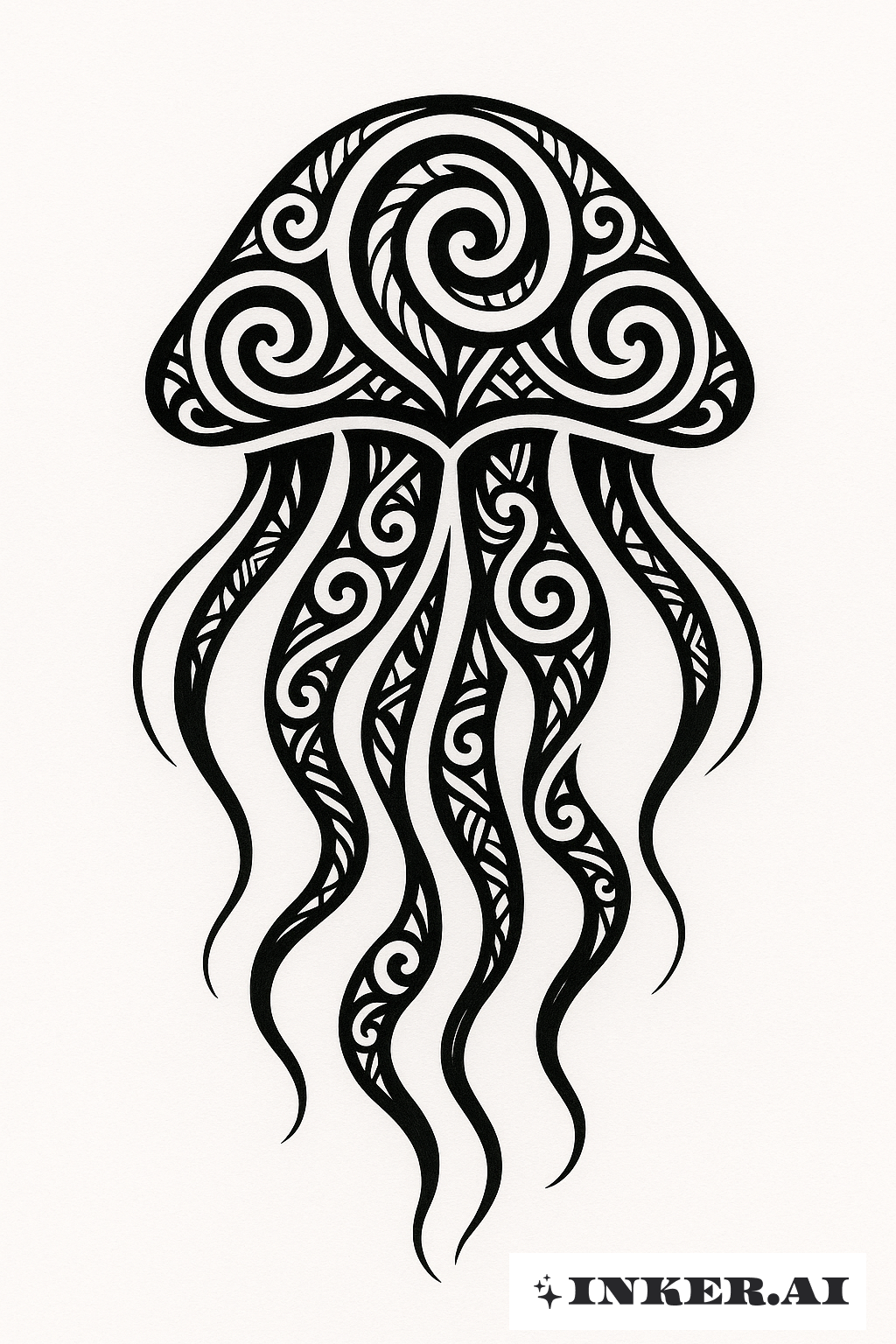Méduse Spirale Koru Maori
