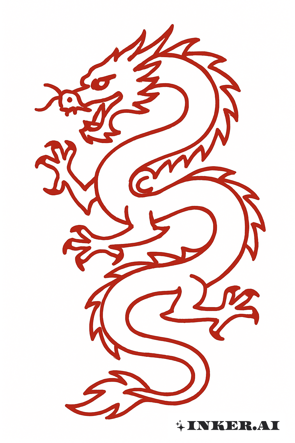 基本的な赤い中国のドラゴン