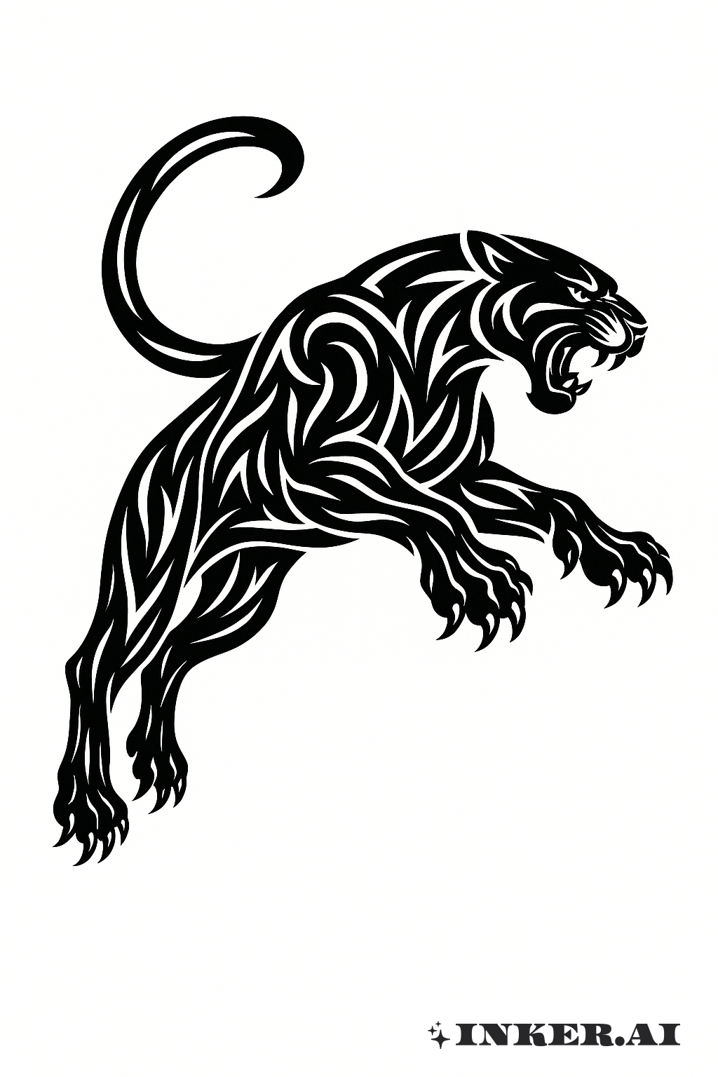 Tribal-gestalteter springender Panther
