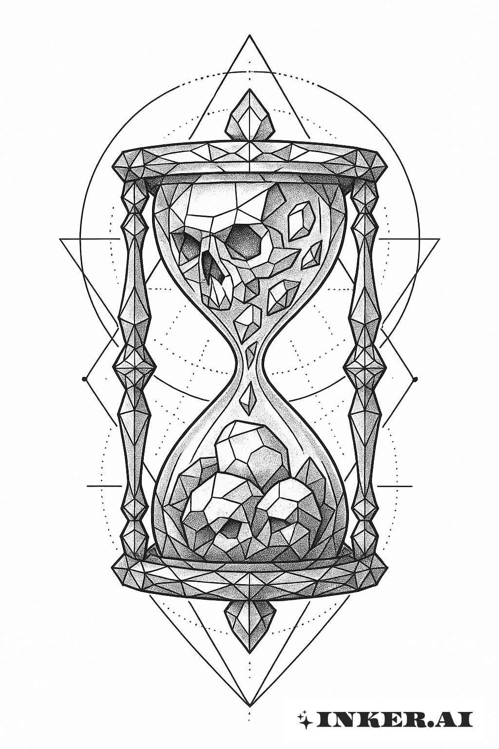 Kristalline Sanduhr Memento Mori