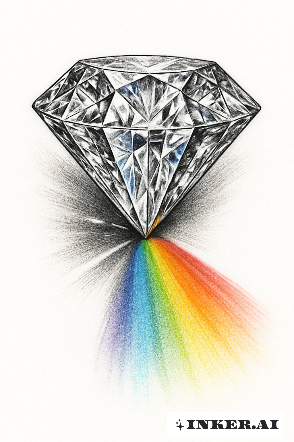 Photorealistic Diamond Casting A Rainbow