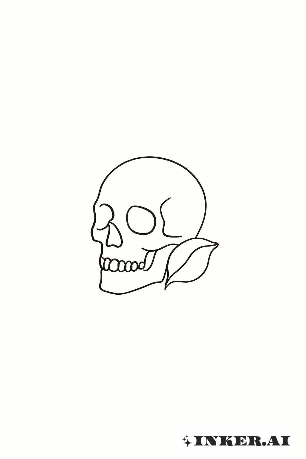 Pequeno Totenkopf com uma Única Pétala de Rosa