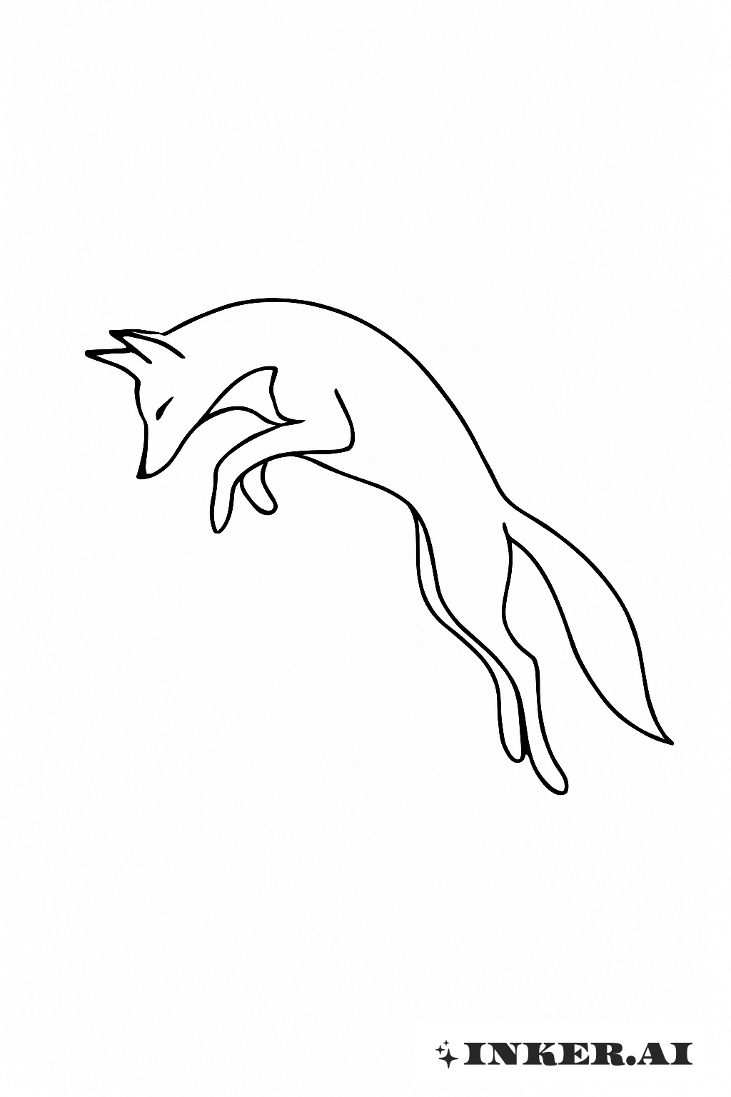 Un simple renard sautant en ligne