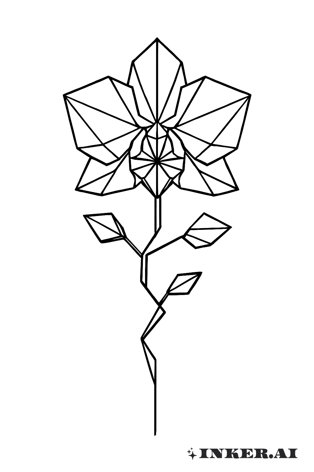 Líneas Abstractas Formando una Orquídea