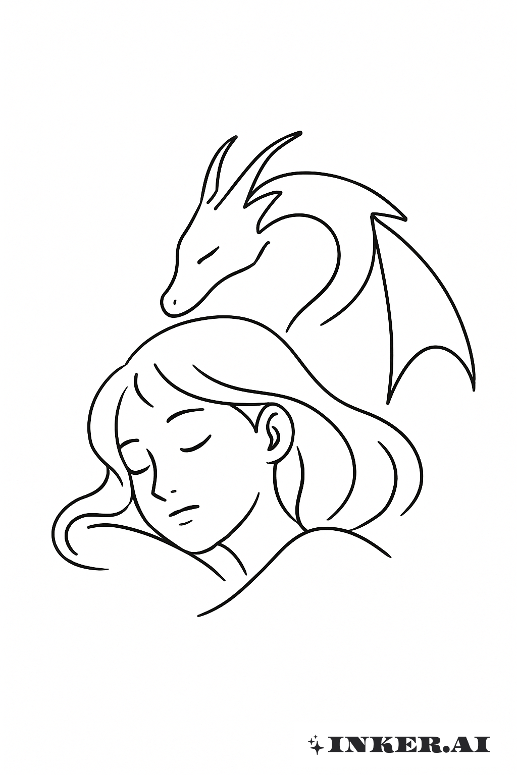 La Fille au Dragon en Sommeil Paisible