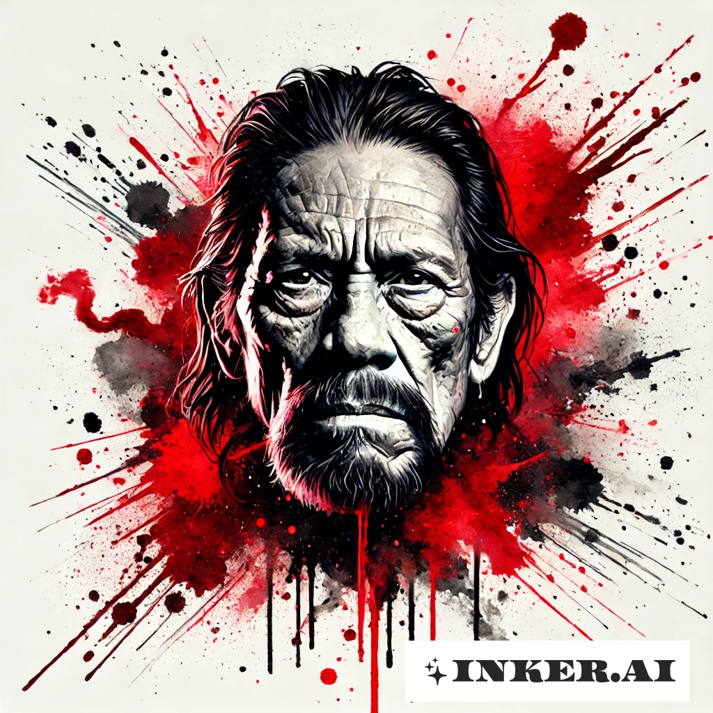 Danny Trejo Auftauchend aus Roten Tintenklecksen