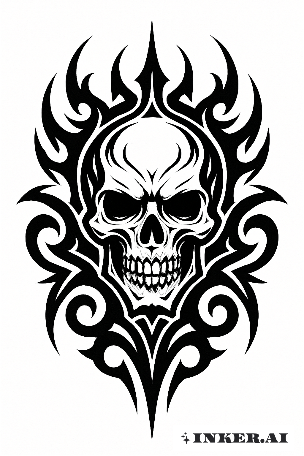 Tribal Skull Pattern Memento Mori