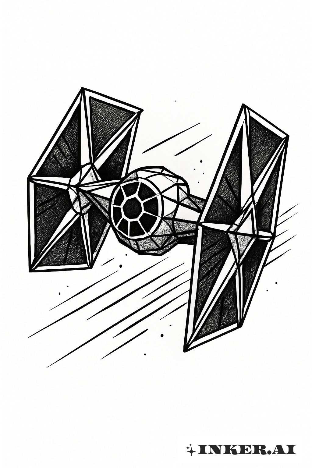 Star Wars TIE Fighter Conception Géométrique