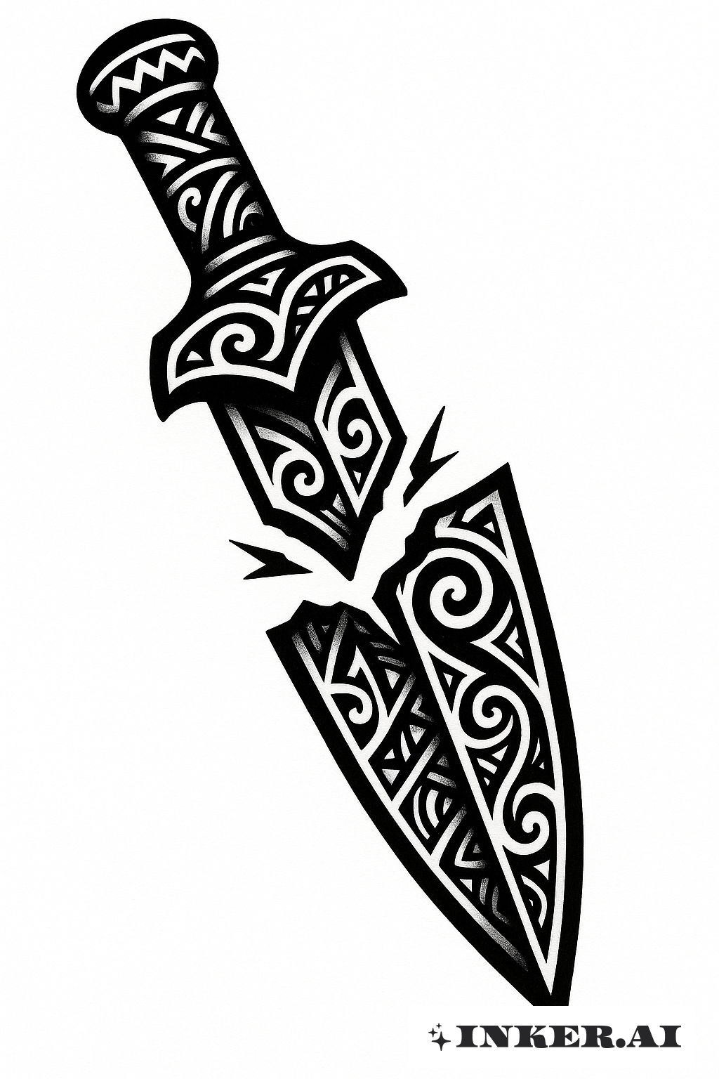 Stilisierter Maori-Broken Dagger