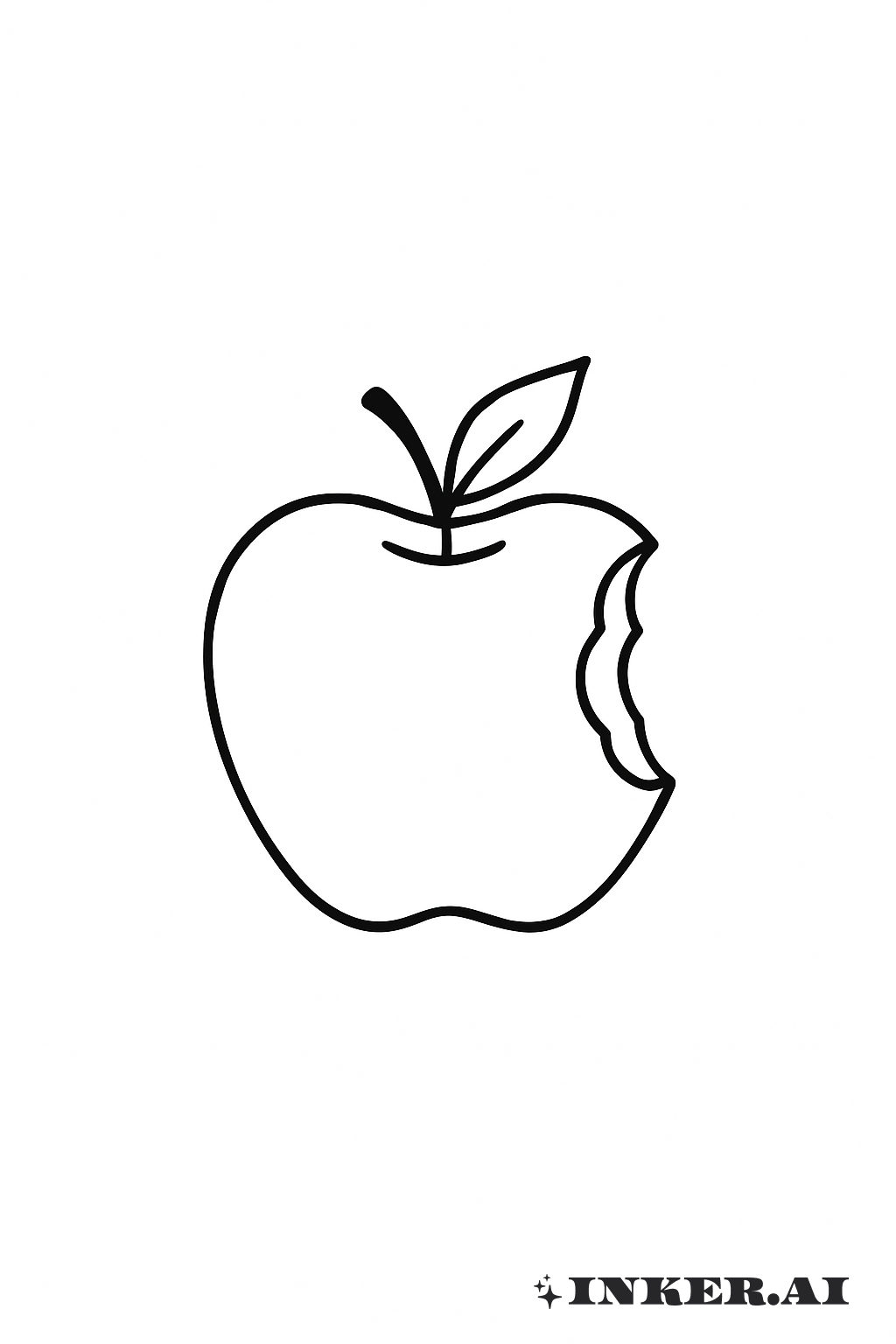 Simple Outline of the Bitten Bad Apple