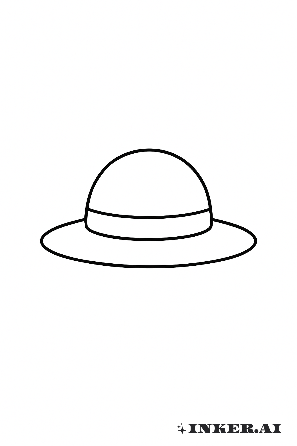 ミニマリストなワンピースの麦わら帽子のアウトライン