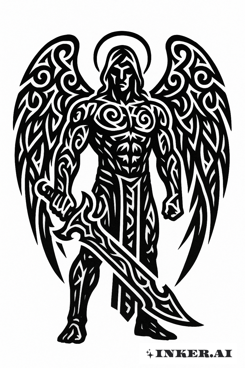 Guardian Angel with a Tribal Sword
