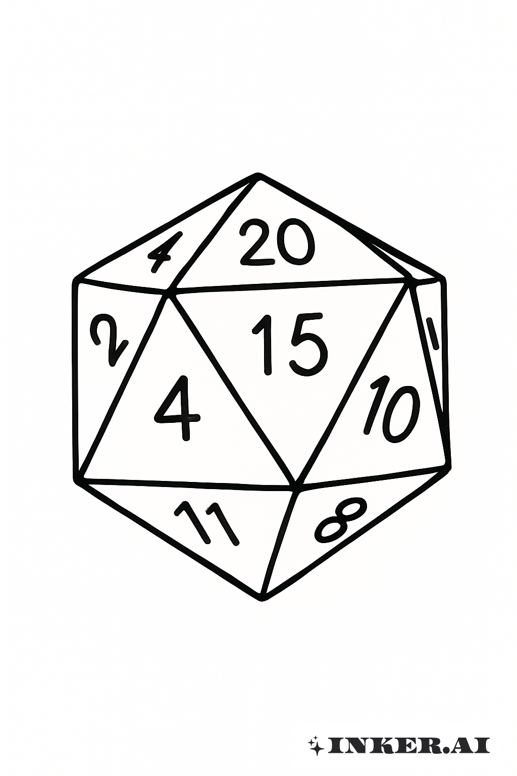 具數字面的D20骰子