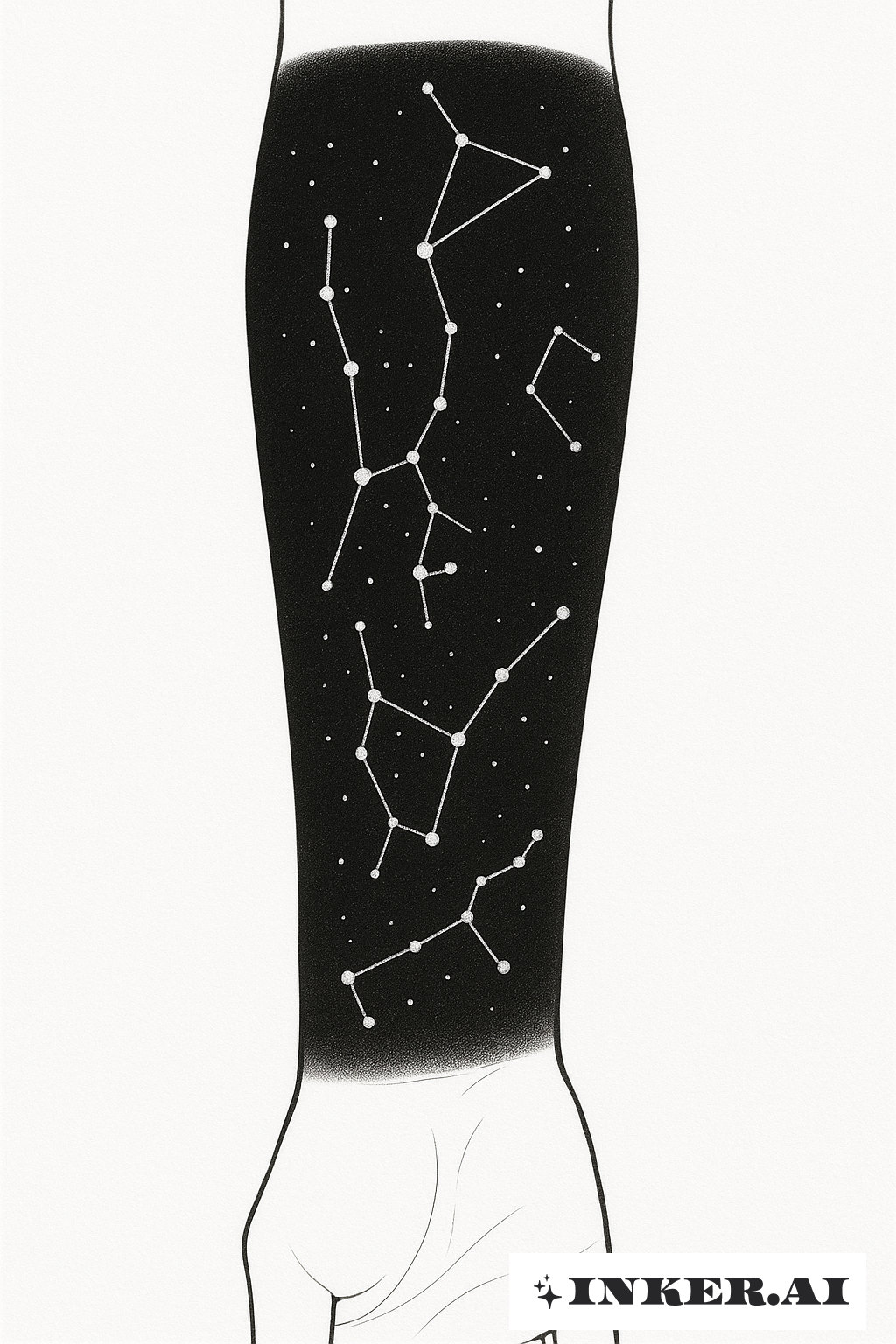 블랙아웃 위 하얀 잉크 별자리