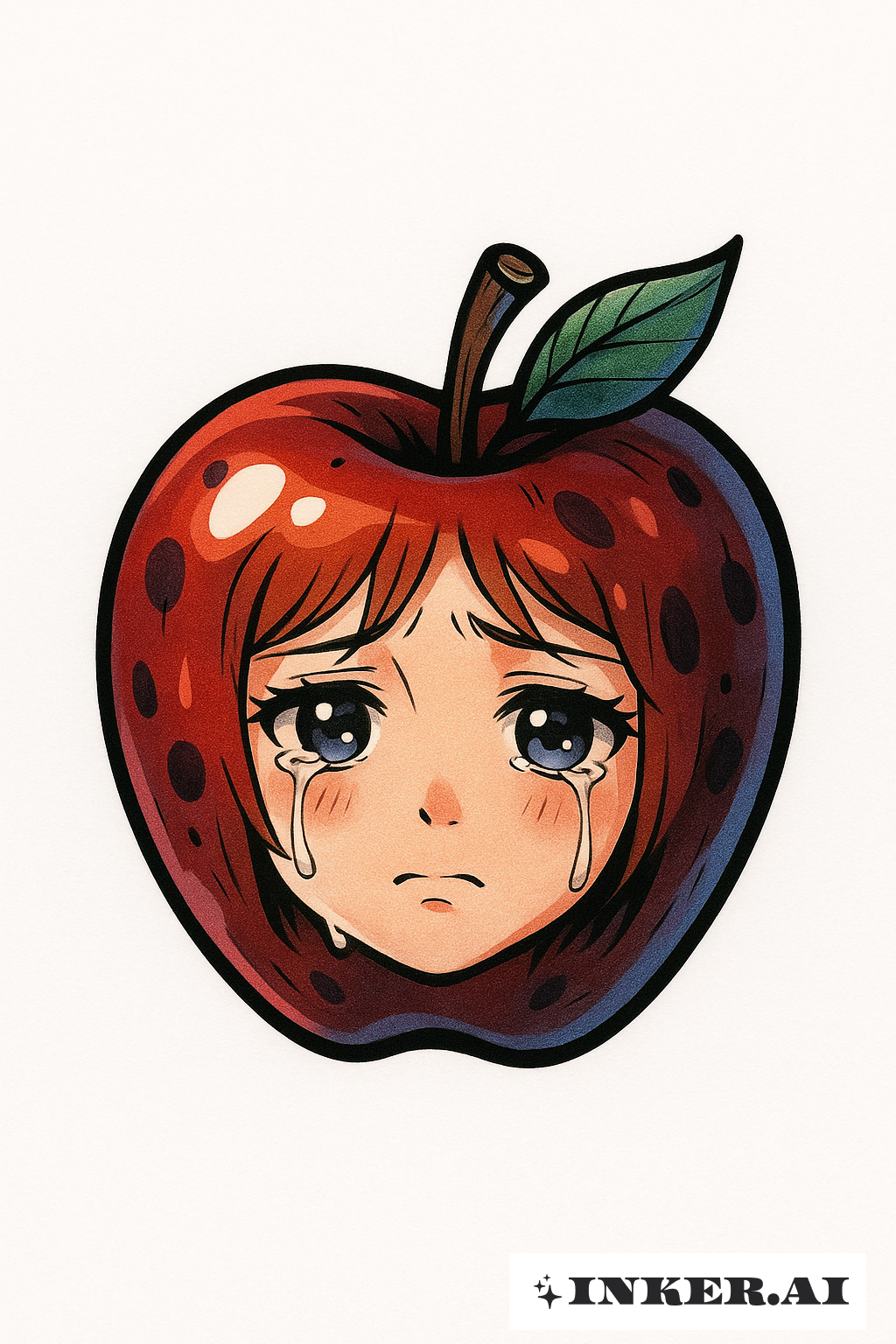 A Sad Face Reflected in the Bad Apple