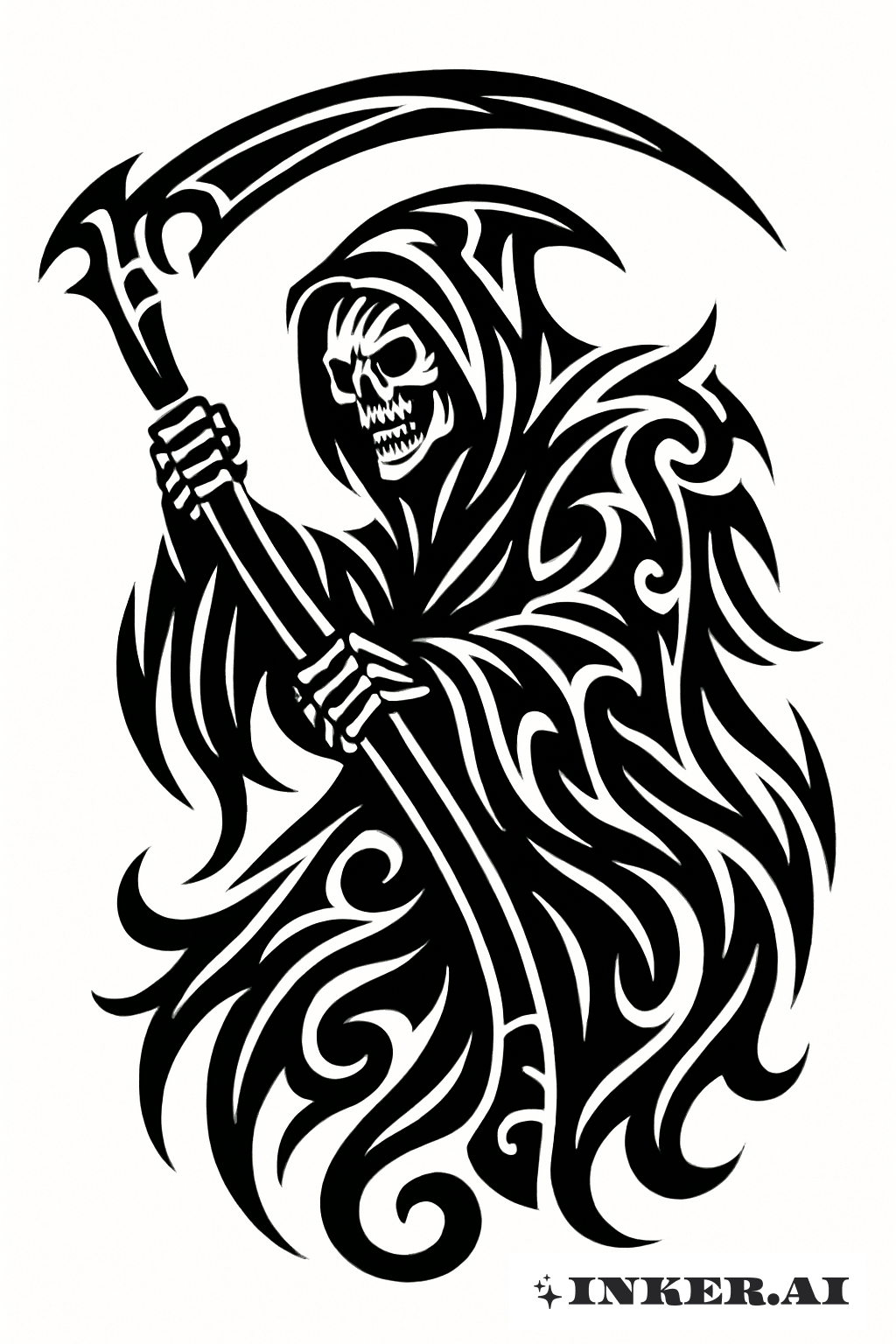 Tribal Muster Grim Reaper in eindrucksvoller Pose