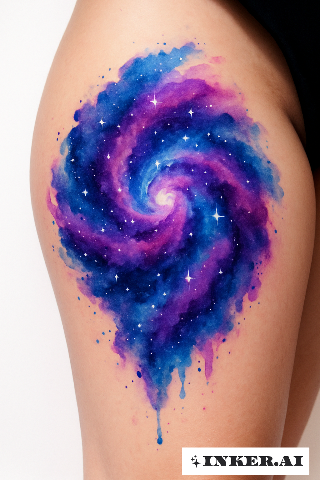 Galáxia Azul e Roxa na Coxa