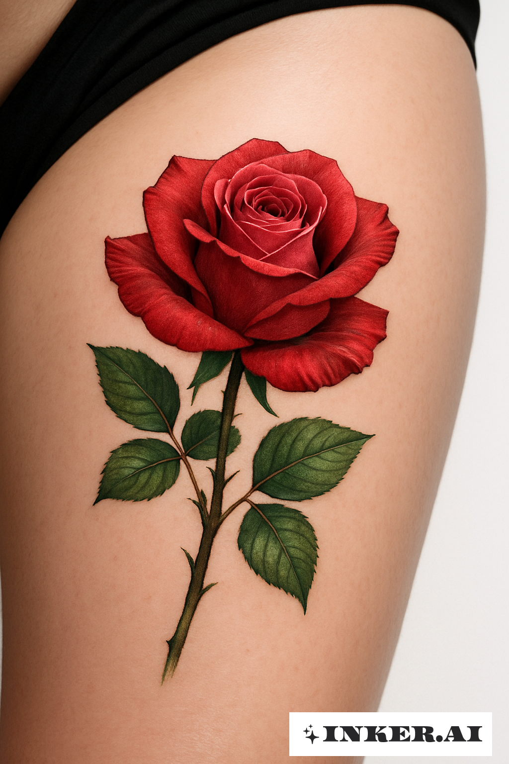 Uma Única Rosa em Plena Floração na Coxa