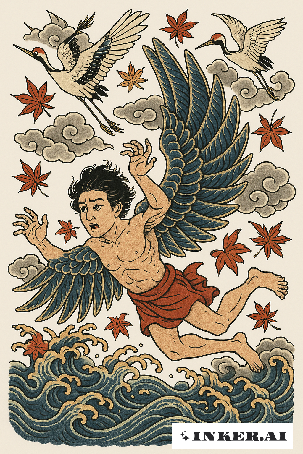 Truyện Tranh Ukyo-e về Chàng Icarus Sa Ngã