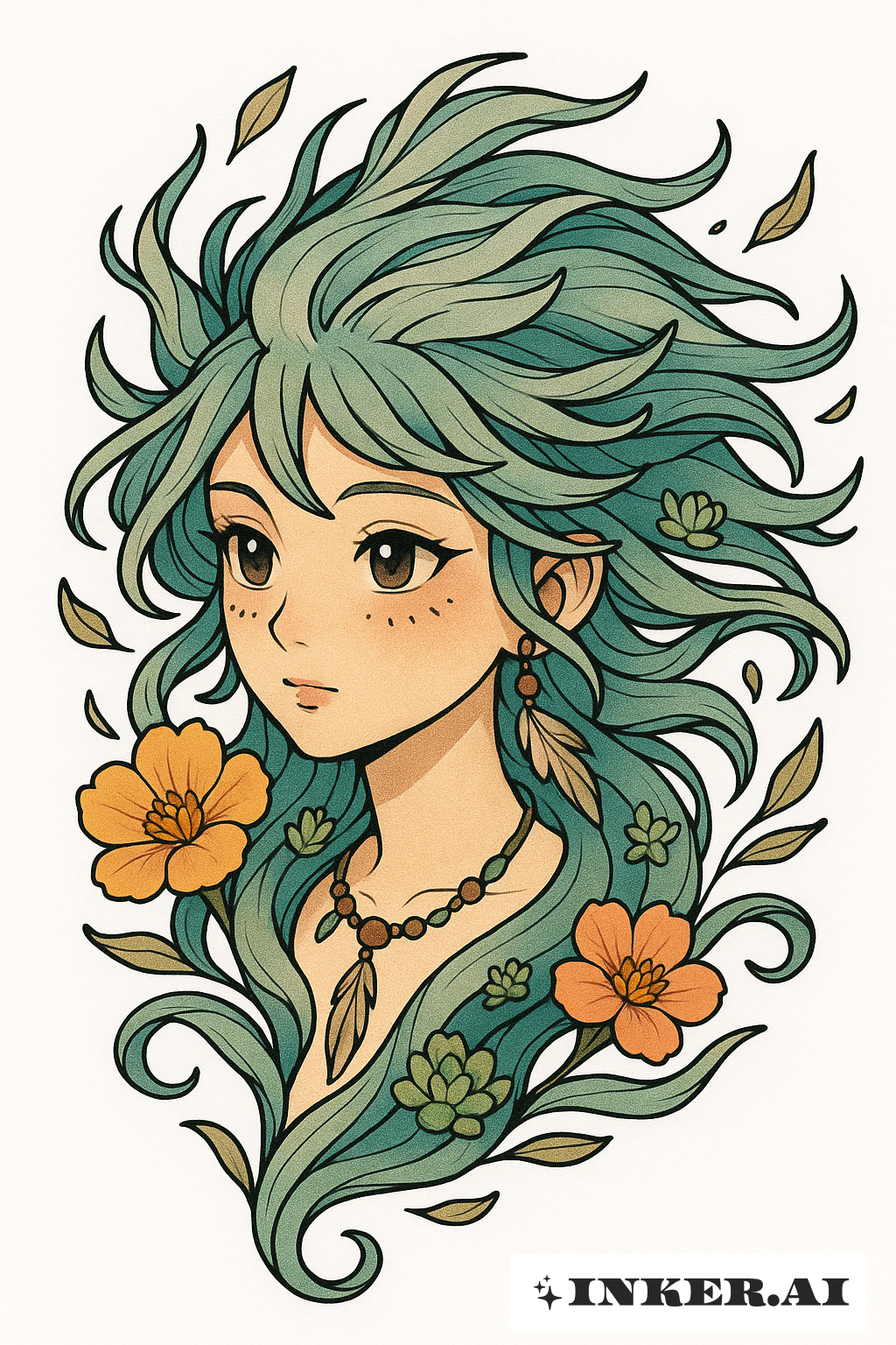 Desert Spirit with Flowing Sagebrush Hair