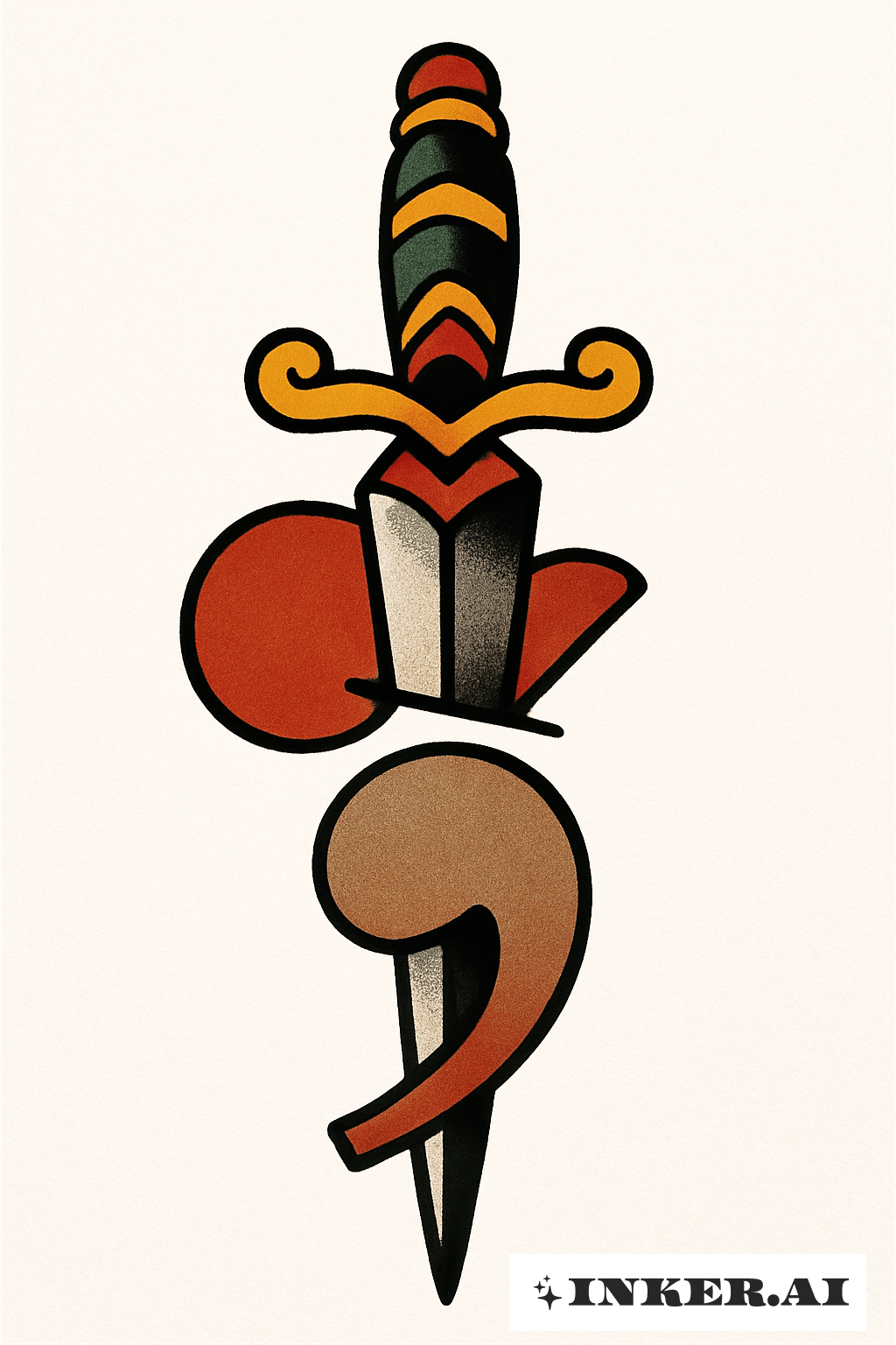 Dagger Piercing A Semicolon
